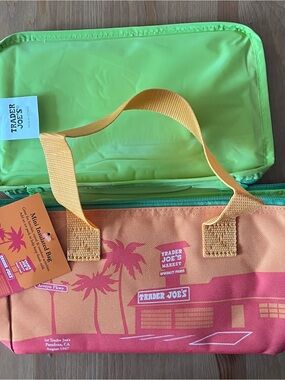 Mini Insulated Tote Bag - Orange & Pink